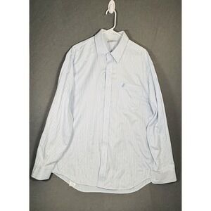 Walt Disney World Mens L Shirt Mickey Mouse Embroidered Pocket Blue Stripe